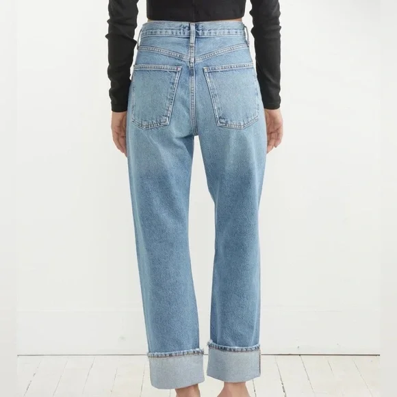 Agolde Fran Low Slung Straight Jeans Women’s 28 Intervention Button Fly Relaxed - Picture 2 of 12